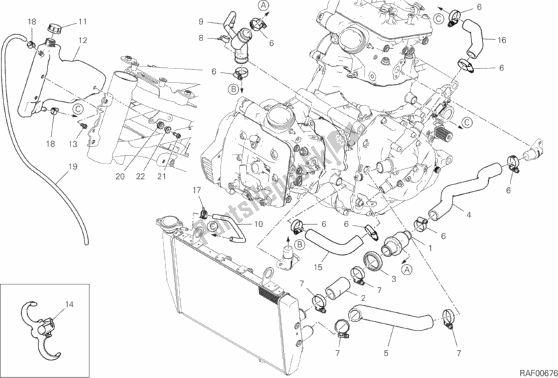 Alle onderdelen voor de Koelcircuit van de Ducati Multistrada 1260 S Pikes Peak USA 2020
